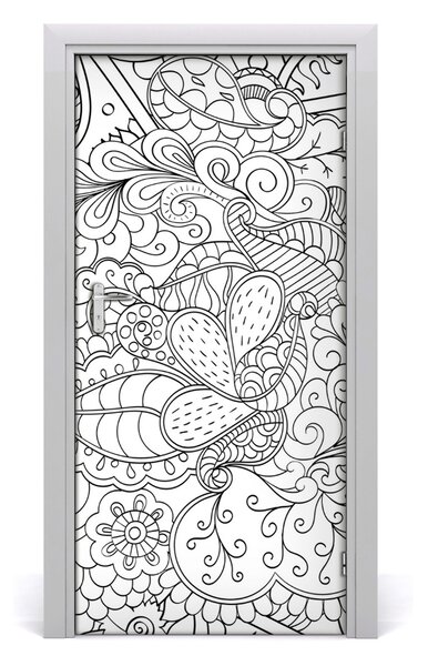Okleina samoprzylepna na drzwi Tło Zentangle