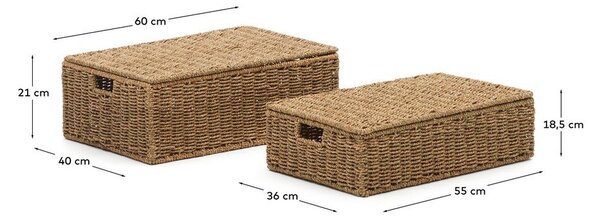 Koszyki zestaw 2 szt. z trawy morskiej 40x60x21 cm Tossa – Kave Home