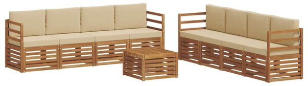 Zestaw mebli ogrodowych z litego drewna akacjowego z poduszkami, nowoczesny design, modułowa konstrukcja