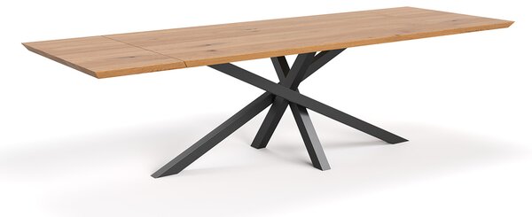 Stół rozkładany Slant z litego drewna Buk 160x90 cm Jedna dostawka 50 cm