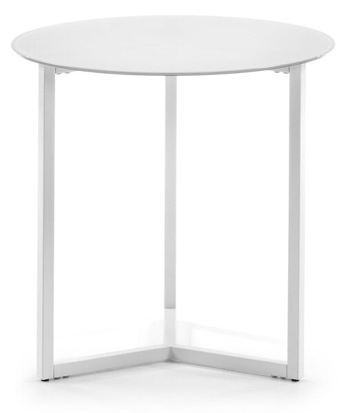 Biały stolik Kave Home Marae, ⌀ 50 cm