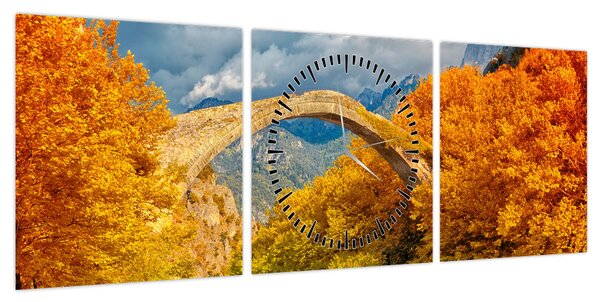 Obraz - Most Konitsa (z zegarem) (90x30 cm)