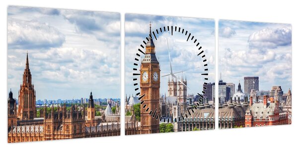 Obraz - Big Ben (z zegarem) (90x30 cm)