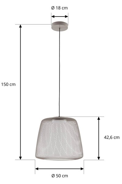 Żyrandol LED Lucande Korvyn, kolor kamiennoszary, Ø 50 cm, regulacja jasności Korvyn Lucande, możliwość ściemniania, aluminiowy / szary / cynkowy, metal, design