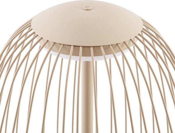 Lampa stojąca zewnętrzna LED Lucande Richi, beżowa, wysokość 90 cm, IP44 Richi, kremowy / amber, metal, nowoczesny