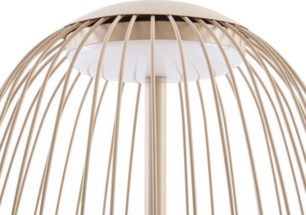 Lampa stojąca zewnętrzna LED Lucande Richi, beżowa, wysokość 90 cm, IP44 Richi, kremowy / amber, metal, nowoczesny