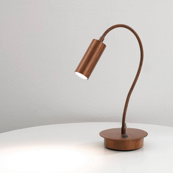 Cremasco Lampa stołowa 7538, ciemne drewno, salon / jadalnia, mosiądz, nowoczesny