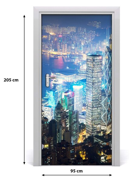 Fototapeta samoprzylepna na drzwi Hong kong nocą