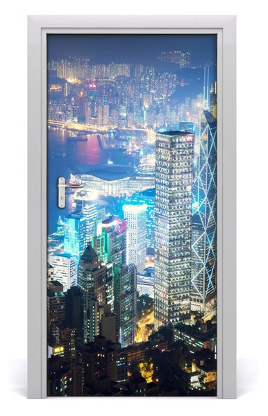 Fototapeta samoprzylepna na drzwi Hong kong nocą