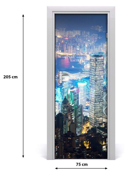 Fototapeta samoprzylepna na drzwi Hong kong nocą