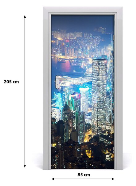 Fototapeta samoprzylepna na drzwi Hong kong nocą