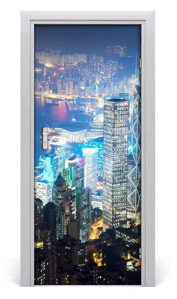 Fototapeta samoprzylepna na drzwi Hong kong nocą