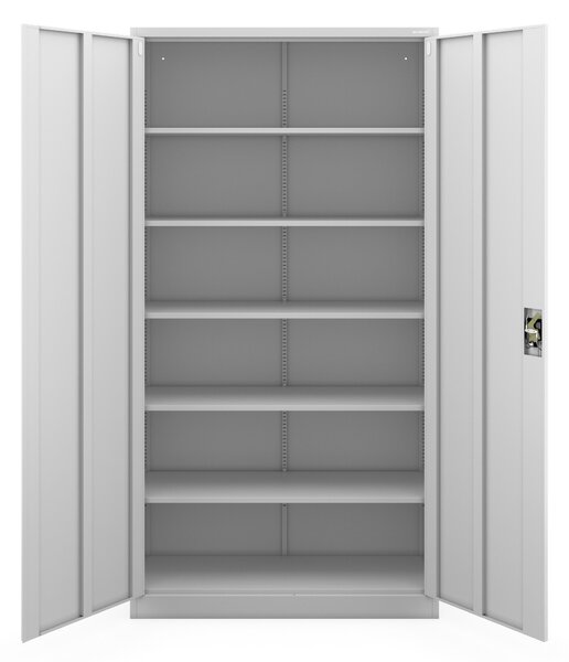 Szafa biurowa metalowa szeroka i wysoka szara, 1150x2200x400 mm: JAN II H2200