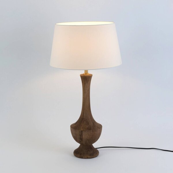 Holländer Lampa stołowa SUBASIO, ciemne drewno, salon / jadalnia, drewno