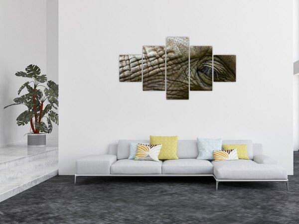Obraz - Zbliżenie na stare oko słonia (125x70 cm)