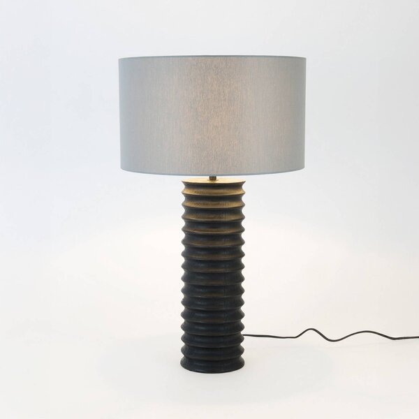 Holländer Lampa stołowa BENEDETTO, czarny, salon / jadalnia, drewno