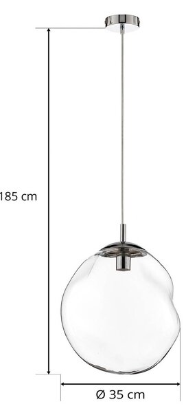 Lampa wisząca szklana Sol TK Lighting, możliwość ściemniania, przezroczysty / transparentny, salon / jadalnia, szkło, nowoczesny