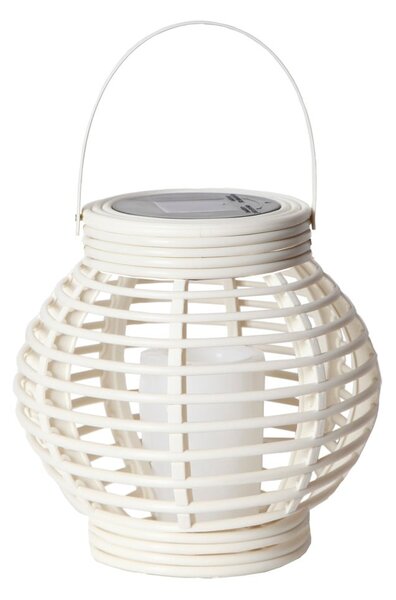 Biały solarny lampion LED odpowiedni na zewnątrz Star Trading Rotang, wys. 16 cm