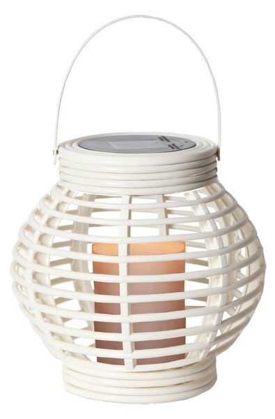 Biały solarny lampion LED odpowiedni na zewnątrz Star Trading Rotang, wys. 16 cm