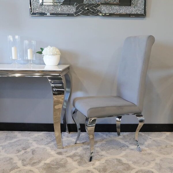 Krzesło glamour Premier Grey - krzesło tapicerowane szare