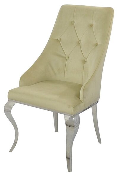 Krzesło glamour William II Sand - krzesło piaskowe pikowane guzikami