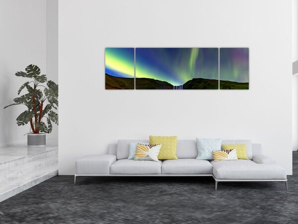 Obraz - Zorza polarna na Islandii (170x50 cm)
