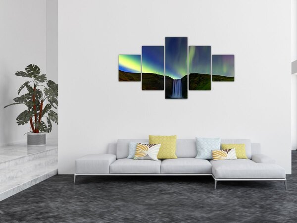 Obraz - Zorza polarna na Islandii (125x70 cm)