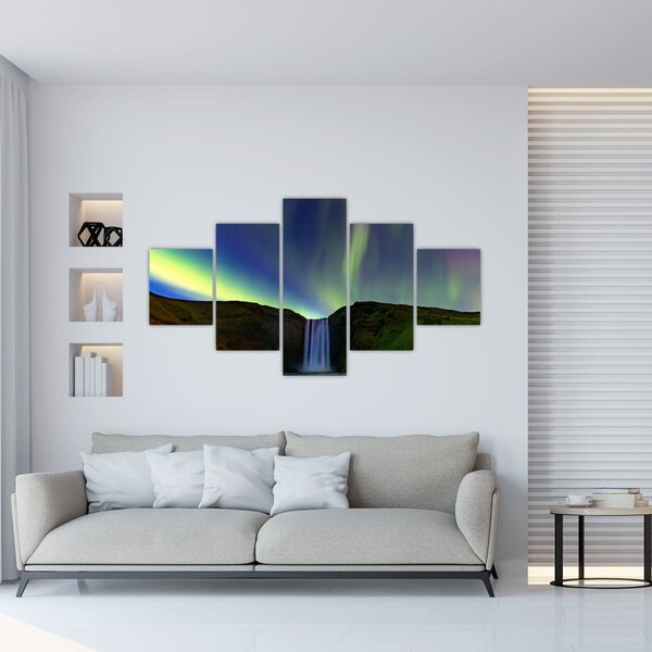 Obraz - Zorza polarna na Islandii (125x70 cm)