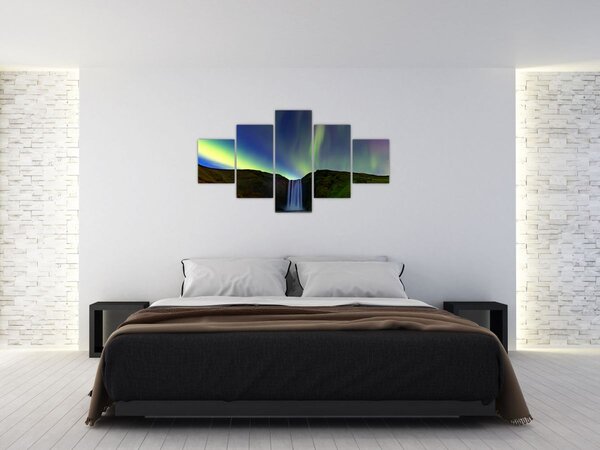 Obraz - Zorza polarna na Islandii (125x70 cm)