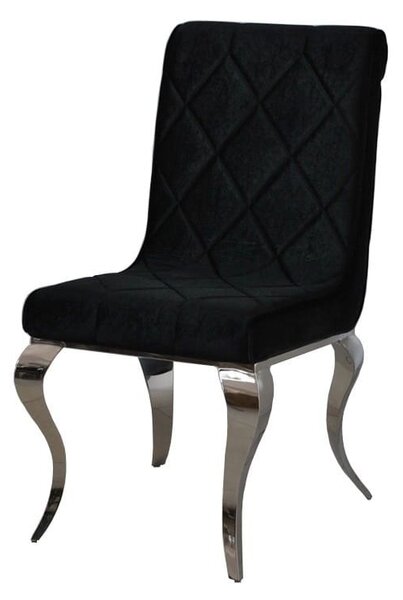 Krzesło glamour Hamilton Black - krzesło tapicerowane czarne