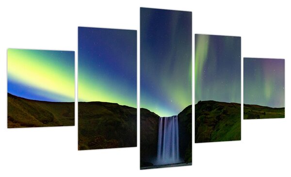 Obraz - Zorza polarna na Islandii (125x70 cm)