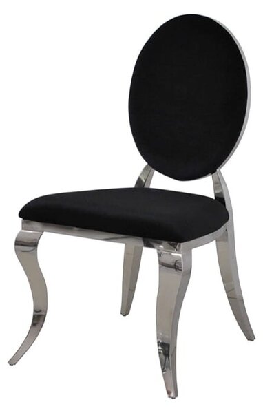 Krzesło Ludwik II glamour Black - krzesło tapicerowane czarne