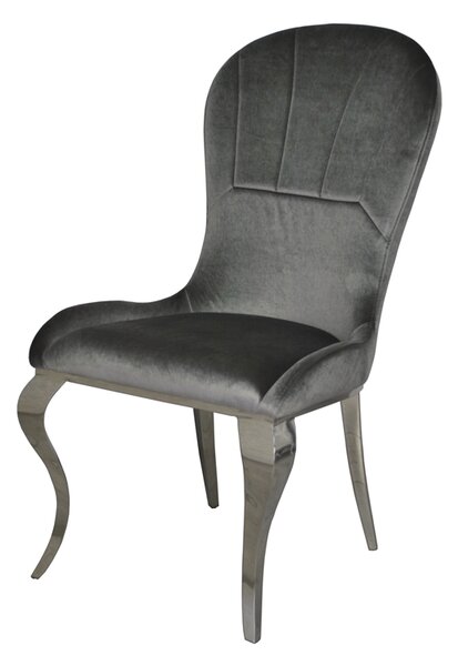 Krzesło glamour Tiffany Dark Grey - krzesło tapicerowane szare