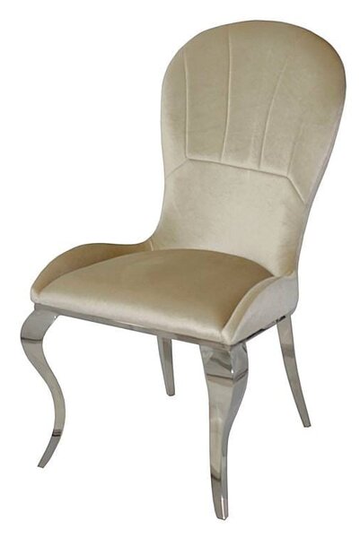 Krzesło glamour Tiffany Beige - krzesło tapicerowane beżowe
