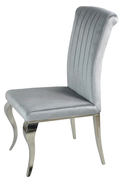 Krzesło glamour Stanley II Dark Grey - krzesło tapicerowane szare