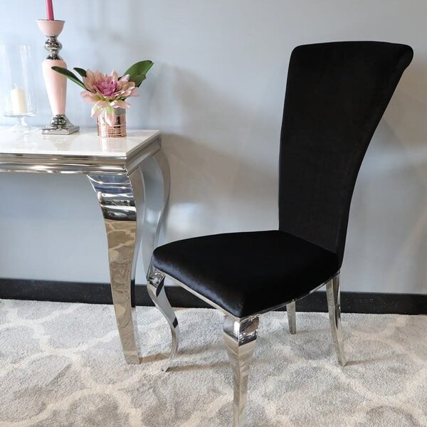Krzesło glamour Ottavio Black - krzesło tapicerowane czarne