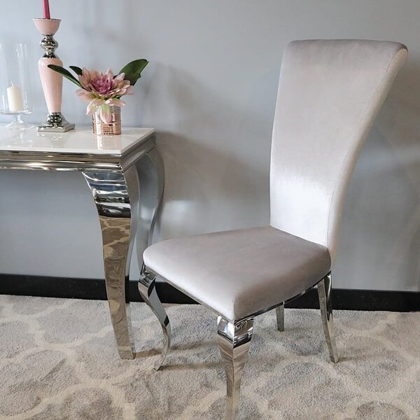 Krzesło glamour Ottavio Silver - krzesło tapicerowane szare