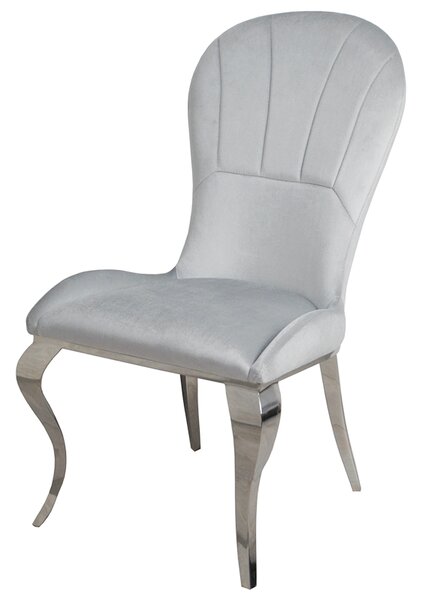 Krzesło glamour Tiffany Silver - krzesło tapicerowane szare