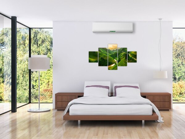Obraz - Tarasy ryżowe Mu Cang Chai (125x70 cm)