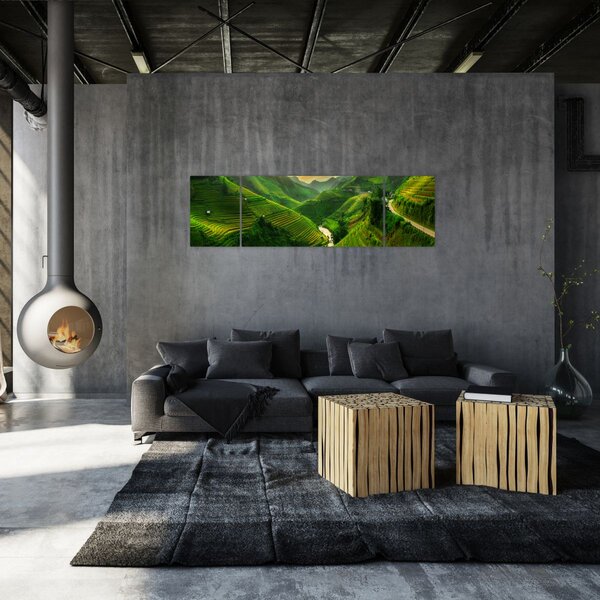 Obraz - Tarasy ryżowe Mu Cang Chai (170x50 cm)