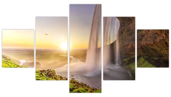 Obraz - Seljalandsfoss od tyłu jaskini (125x70 cm)