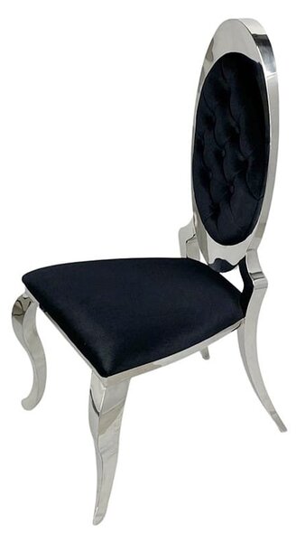Krzesło glamour Victoria II Black - nowoczesne krzesło pikowane guzikami