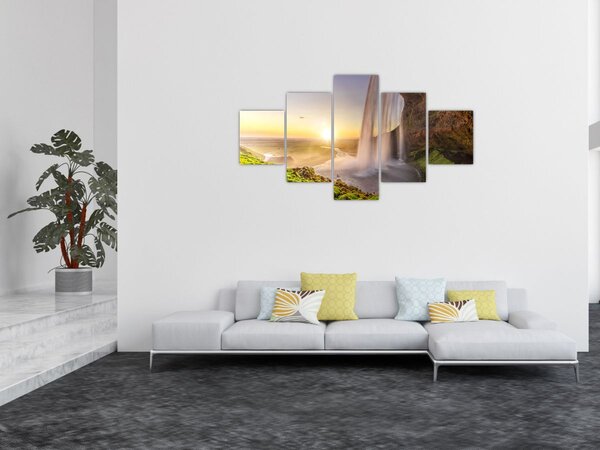 Obraz - Seljalandsfoss od tyłu jaskini (125x70 cm)