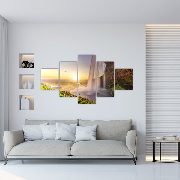 Obraz - Seljalandsfoss od tyłu jaskini (125x70 cm)