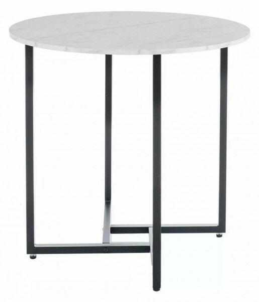 Okrągły stół jadalniany ALTO II 80 cm, dekor biały marmur