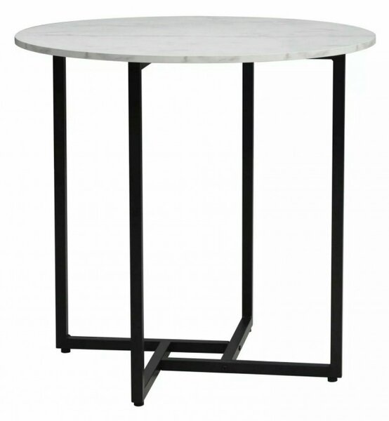 Okrągły stół jadalniany ALTO II 80 cm, dekor biały marmur