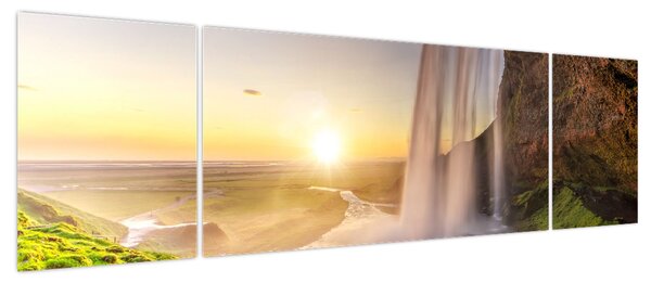 Obraz - Seljalandsfoss od tyłu jaskini (170x50 cm)