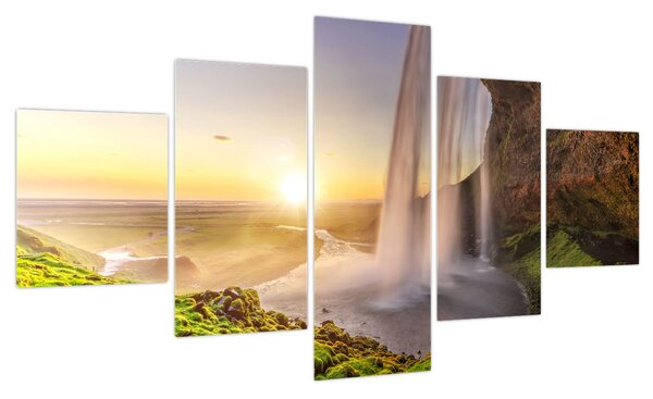 Obraz - Seljalandsfoss od tyłu jaskini (125x70 cm)