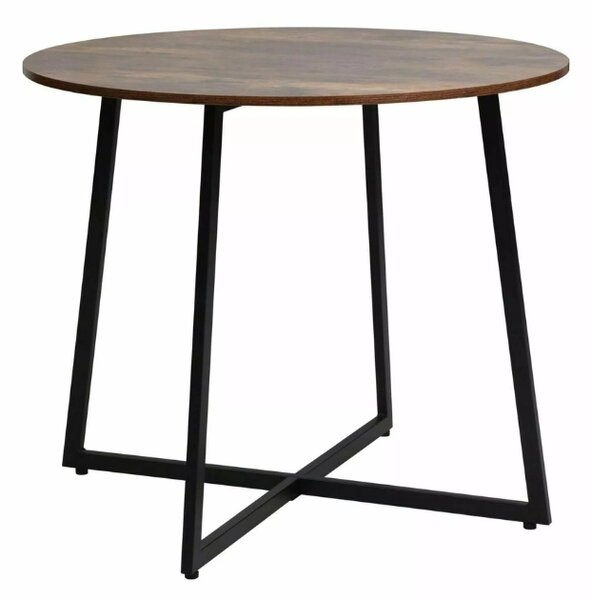 PROMOCJA Okrągły stół jadalniany LUNA 90 cm, rustykalny brąz II. jakość