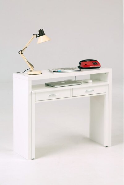 Biała konsola/biurko wysuwane Woodman Desk